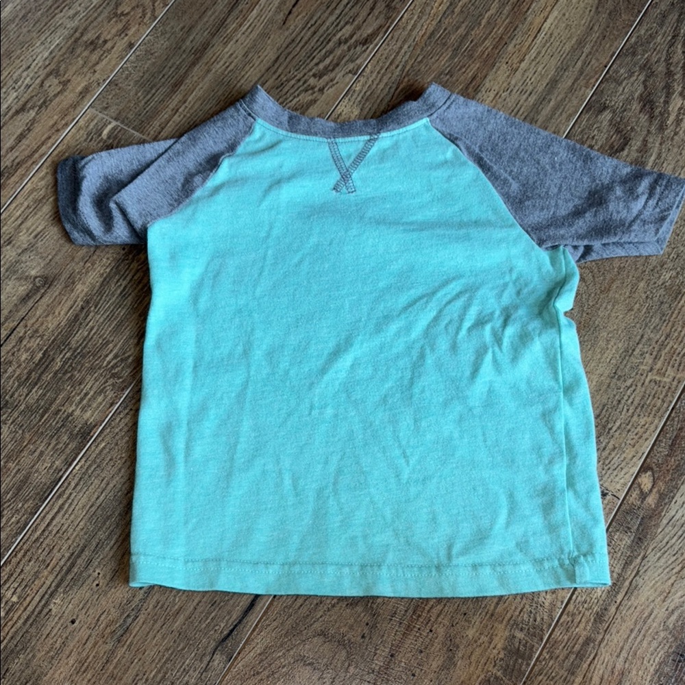 Jumping Beans Aqua and Gray Raglan Tee